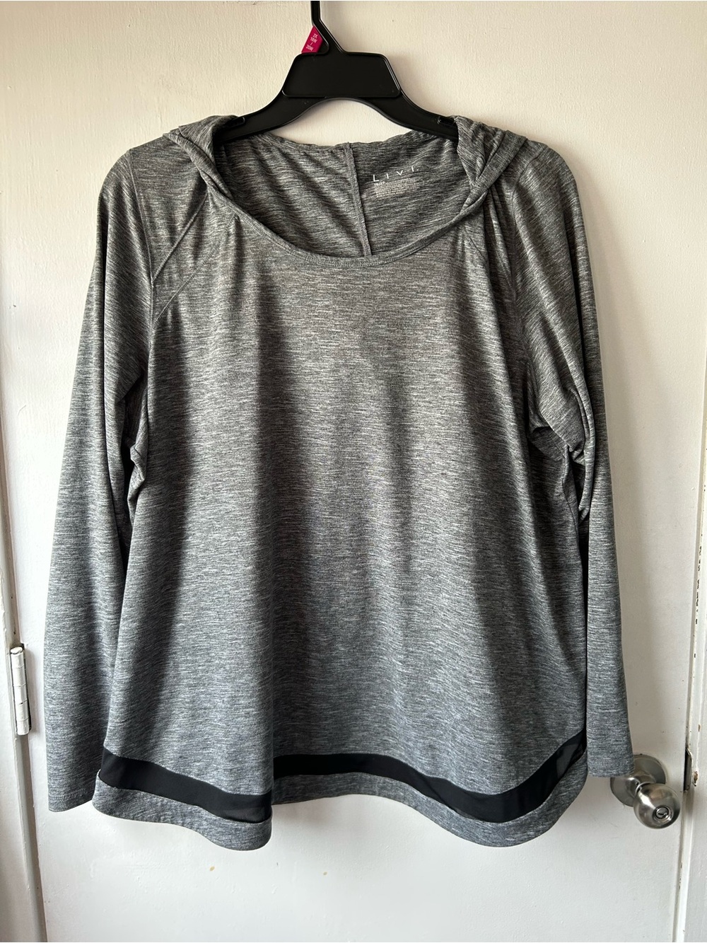 Lane Bryant Heather Gray Hooded Long-Sleeve Pullover